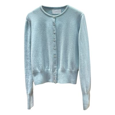 100%绵羊毛圆领气质女士开衫