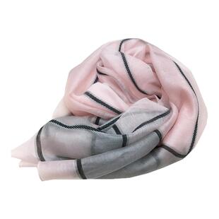 杭州丝绸纱巾围巾女春秋冬薄桑蚕丝羊毛桑蚕丝巾格子拼色长款披肩