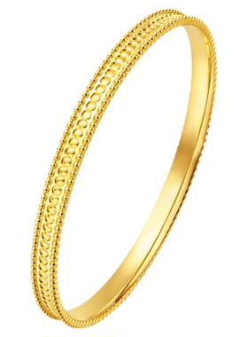 足金自由铆钉手镯海派摩登灵动