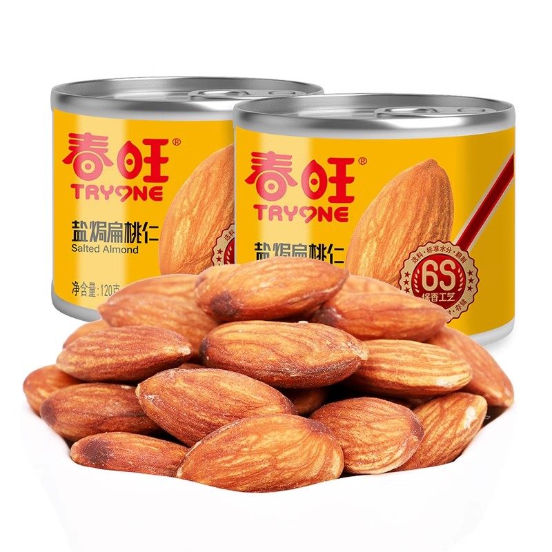 春旺扁桃仁坚果原味罐装巴旦