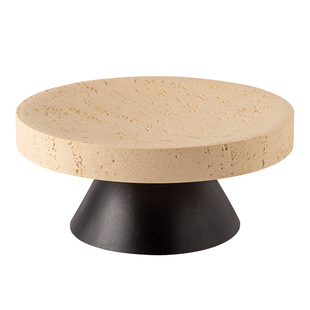 洞石果盘零食盘客厅茶几家用高端精致高颜值艺术感摆件坚果水果盘