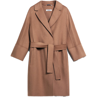 【经典礼遇】MaxMara 女装双面绵羊毛翻领系带大衣9016114106