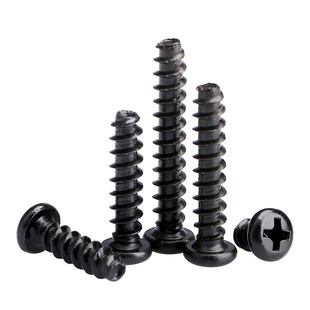 汉固威M2M2.3M2.5M2.6M3M3.5M4M5黑色PB十字圆头平尾自攻螺丝螺钉