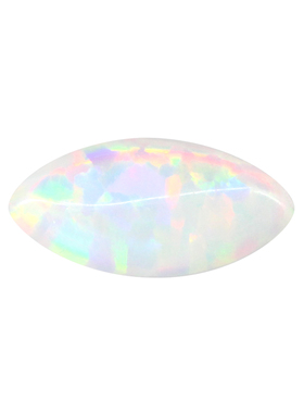 马眼平底素面人造澳宝宝石戒面裸石 树叶形白欧泊石欧珀石OP17