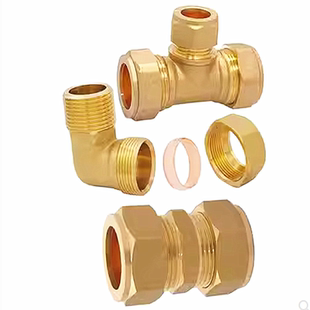 铜管卡套接头卡压件弯头三通直接异径变径外丝等径平板太阳能铜接