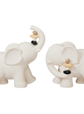 奶油风大象摆件简约高级搬家礼物