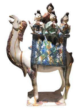 高水旺唐三彩艺术收藏品八人乐驼