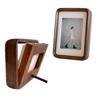 黑胡桃圆角摆台实木手工榫卯现代简约桌面相框洗照片打印装裱