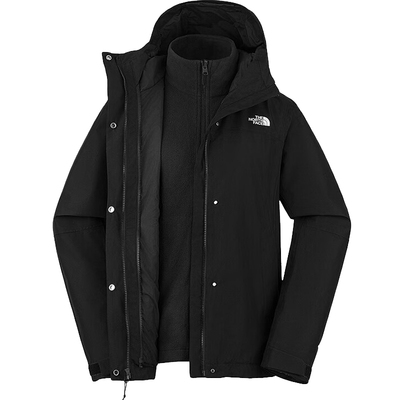 北面三合一冲锋衣女抓绒内胆