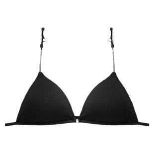 欧美挂脖V前扣蕾丝美背露背T薄YCDEF大码显小收副95内衣吊带细带