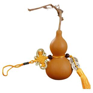 天然葫芦挂件现代简约纯手工高档工艺品家居摆件红色带帽中国结