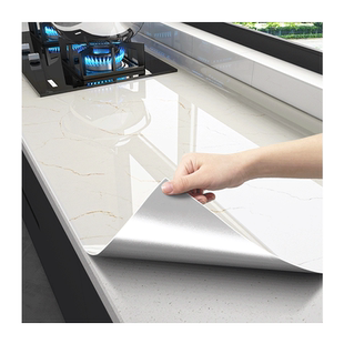 厨房防油贴纸防水自粘大理石贴膜防火耐高温灶台专用台面保护膜