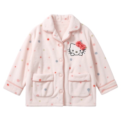 儿童可爱hellokitty珊瑚绒睡衣