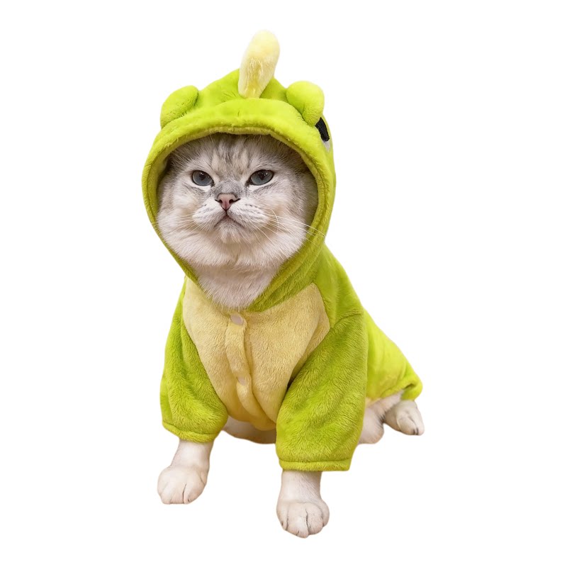 猫咪衣服秋冬季牵引恐龙保暖四脚