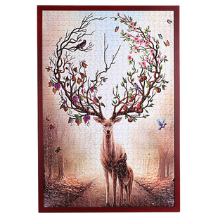 实木拼图框裱框500块1000片拼图装裱框架画框带边框定制相框挂墙