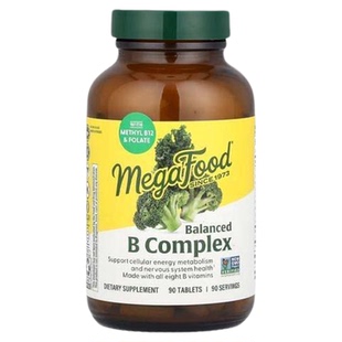 MegaFood平衡B族复合维生素B12B6叶酸烟酸核黄酸生物维生素胶囊