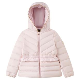【90%羽绒】eland kids衣恋童装女童排骨羽绒服25冬新品连帽外套