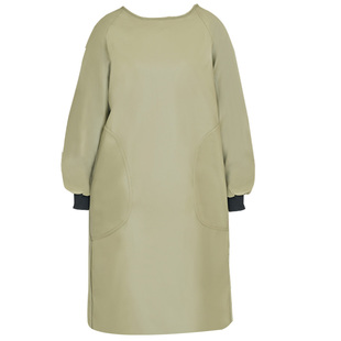 皮围裙厨房防水罩衣餐饮水产宠物定制长袖男女款工作服简约PU防污