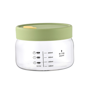 玻璃儿童辅食碗高硼硅玻璃保鲜盒耐热可微波蒸煮玻璃带盖密封饭盒