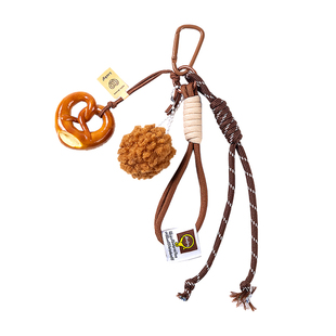 新款ins博主同款碱水面包毛球包包挂件高级感miu风小众手绳挂饰