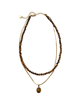 doudoustore虎眼石项链