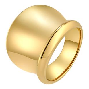 泰爱你时尚街拍风大光面戒指男女个性穿搭食指钛钢指环戒子饰品