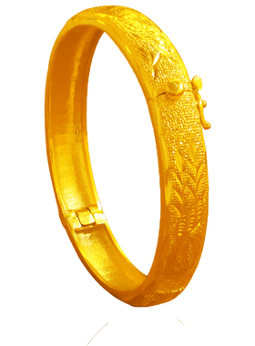 沙金手镯女宽喜字龙凤新娘婚庆