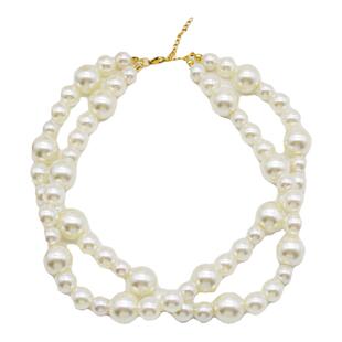 日韩新款气质大小珍珠项链ins风简约气质多层锁骨链choker项圈女