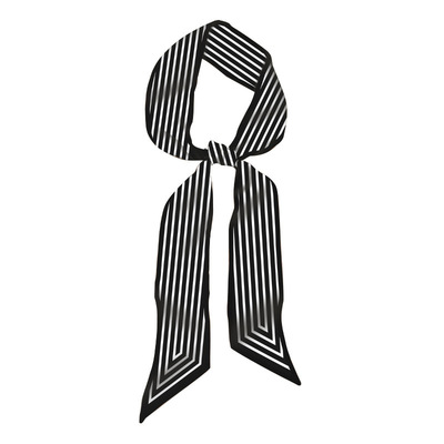 眼泪女王金智媛洪海仁同款丝巾黑色条纹长条尖角高级感女领巾围巾