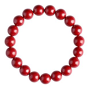 庆祥泰官方旗舰店原矿真朱砂帝王砂手串男士正品原石手链女高含量