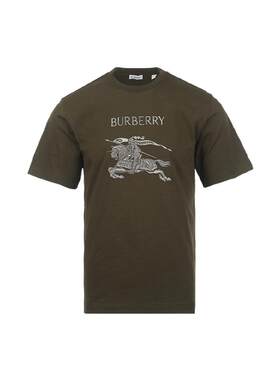 【自营】BURBERRY/博柏利男士26年春夏马术骑士刺绣纯棉短袖T恤