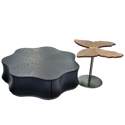 意式极简睡莲茶几花瓣设计师组合