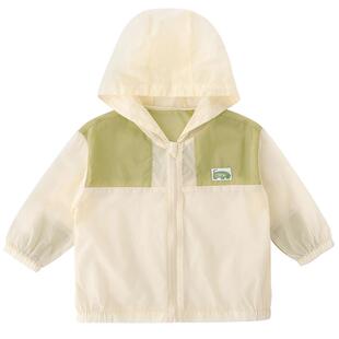 宝宝外套春秋男童长袖连帽开衫女童夏季长袖薄款空调服儿童上衣