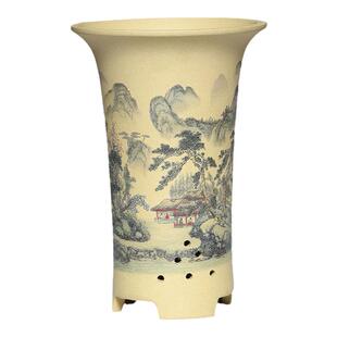 宜兴紫砂花盆精品陶瓷透气高档客厅室内桌面建兰惠兰春兰花专用盆