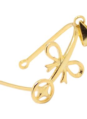 S925纯银吊坠夹扣女款平安扣DIY蜜蜡松石琥珀玉石镶嵌配件银扣头