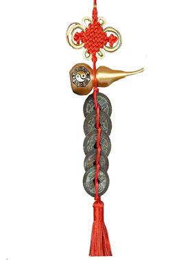 五帝钱门对门真品压门槛入户门厕所办公卧室铜钱古币挂件朱砂葫芦