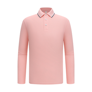 翻领长袖T恤定制生态棉polo衫工作服学生班级校服聚会文化衫印字