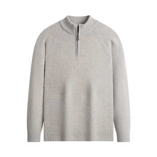 杉杉男士纯羊毛衣新款秋冬加厚高级感立领半拉链针织可外穿打底衫