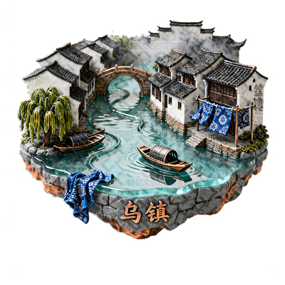 乌镇金属磁吸立体浮雕冰箱贴