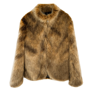 皮毛一体棕色环保狐狸皮草外套女2025新款海宁爆款洋气年轻短款冬