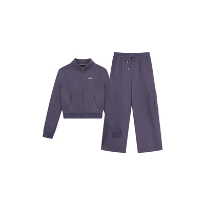 安妮不火 居家运动风修身外套休闲裤套装女微胖大码卫衣两件套装