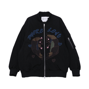 MOVEUP幻走2025冬季新款.FUN系列棒球领猫咪绣花鸭绒短款羽绒服女