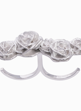 沙漠玫瑰925纯银铂金戒指原创