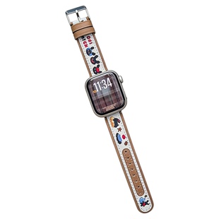 新品适用华为fit3手表表带fit4兔子系列WATCH FIT4Pro彩印皮质智能运动腕表fit一二代男女款JY秋冬季高级感