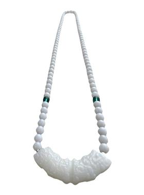 天然深海贝玉饕餮项链孤品旺财运