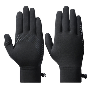 马孔多男女秋冬户外登山跑步运动加绒防风锁温保暖五指可触屏手套