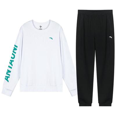 安踏男跑步透气宽松运动套装大码