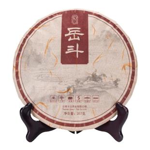 斗记茶叶云南普洱茶生茶2021年岳斗357g大树春茶拼配茶叶生普