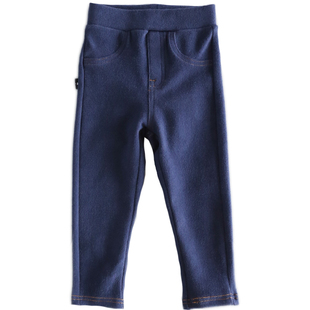 儿童装新款秋冬打底裤宝宝女童纯棉磨毛加厚外穿弹力长裤子黑白色