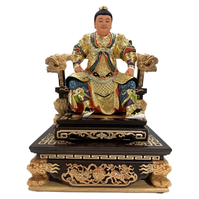 三太子神像脱身木雕香樟木5寸6